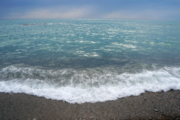 beautiful seascape with waves near the shore