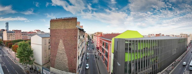 View of some streets of Clichy, a commune in the northwestern suburbs of Paris, France. It is...