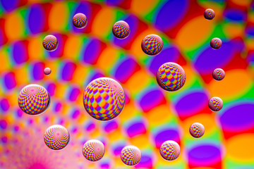 Drops on Glass with Psychodelic Design - Macro