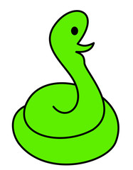 Naklejka premium とぐろを巻いたヘビ(緑色)