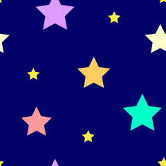 Starry sky; colorful stars on a blue background