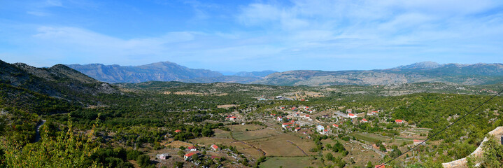 Panoramic view from Old Town Medun(Medeon) near Podgorica, Montenegro.
