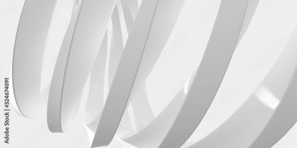 Aufkleber modern futuristic white background with a circular spiral pattern and reflections 3d render illustra
