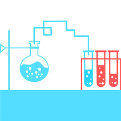 Chemical test tube pictogram icon. Laboratory glassware or beaker equipment. Experiment flasks. Trendy modern vector symbol. Simple flat illustration. Glass chemical, laboratory flasks for science lab