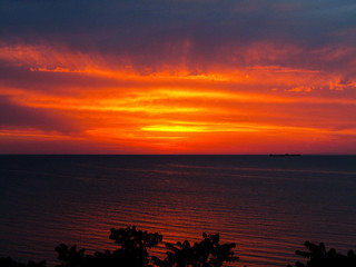  evening glow over the sea