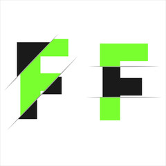 modern initial letter f cut style logo. simple icon, template design