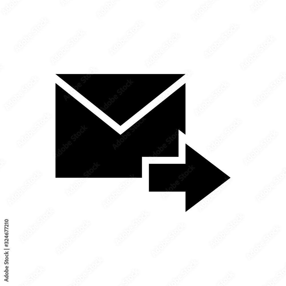 Poster send message vector icon. forward email, letter, mail sending symbols. chat, communication, next mes