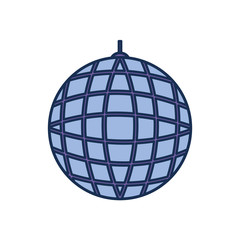 Isolated party disco sphere line fill style icon vector design
