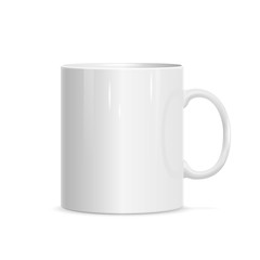 Realistic white cup. Template for mock up.