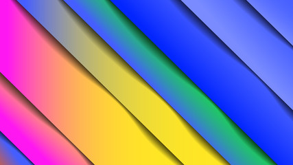 Fototapeta premium Minimal geometric abstract vivid color background,paper effect. Futuristic design gradient with stripes.Vector illustrations