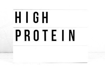 High Proteint. Retro Quote board information sign Fitness