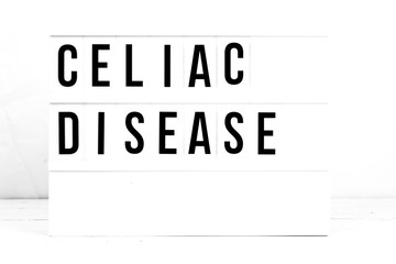 Celiac Disease. Retro Quote board information sign