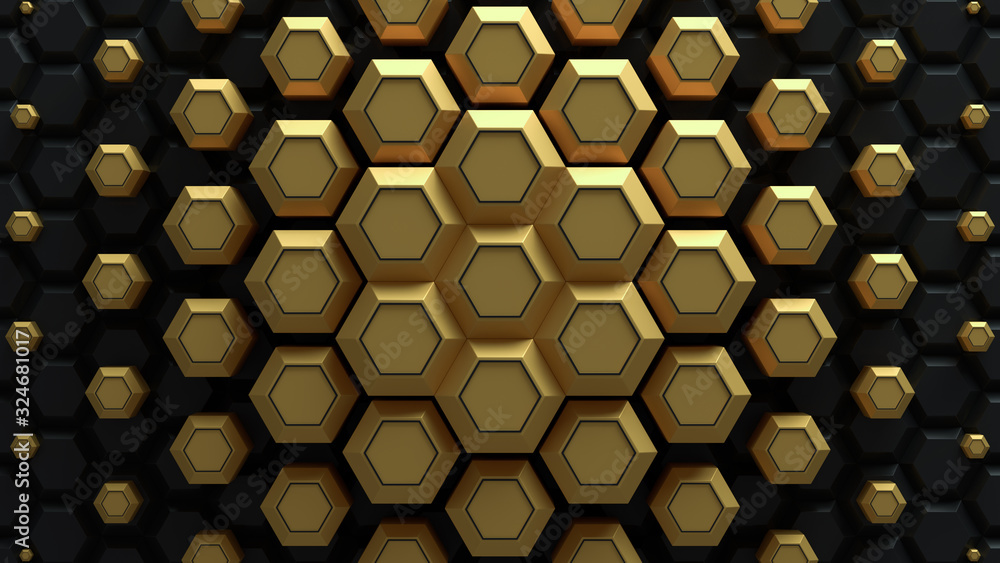 Poster abstract bright creative background. modern clean minimalistic design. hexagonal geometric structure
