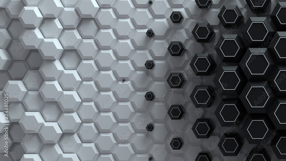 Poster abstract bright creative background. modern clean minimalistic design. hexagonal geometric structure
