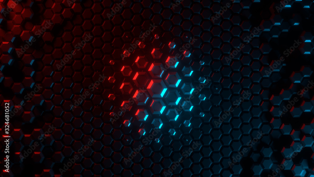 Poster abstract bright creative background. modern clean minimalistic design. hexagonal geometric structure