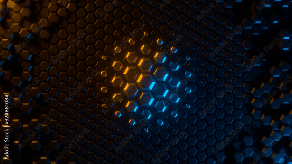 Poster abstract bright creative background. modern clean minimalistic design. hexagonal geometric structure