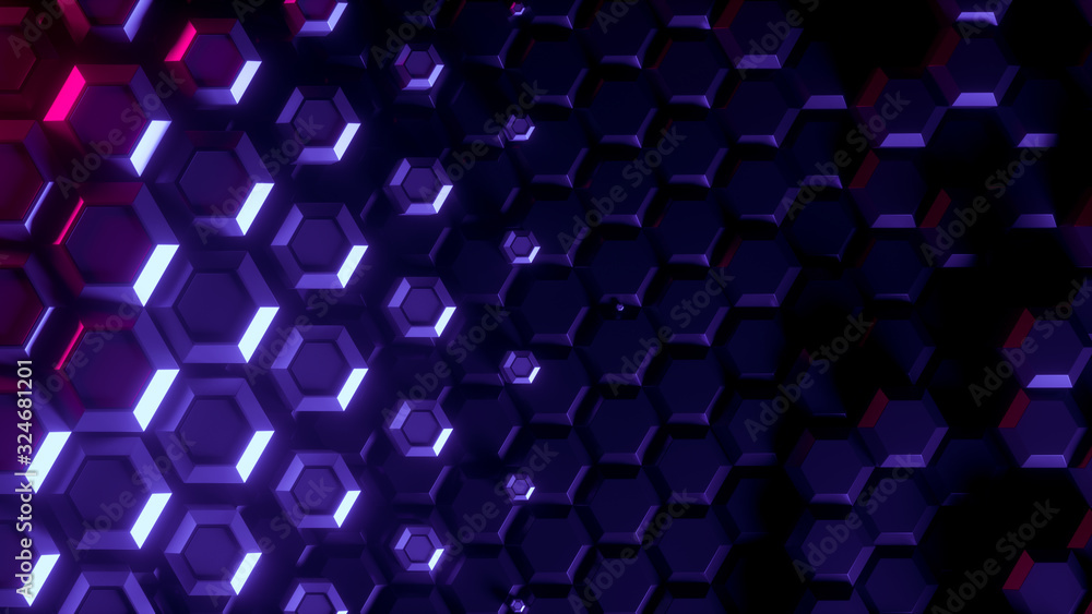 Poster abstract bright creative background. modern clean minimalistic design. hexagonal geometric structure