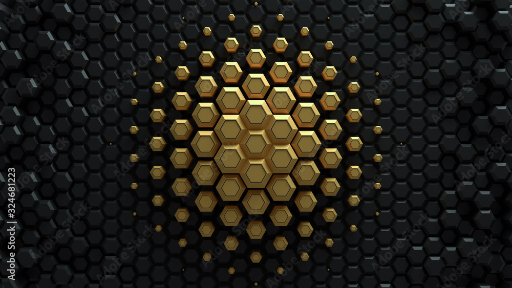Poster abstract bright creative background. modern clean minimalistic design. hexagonal geometric structure