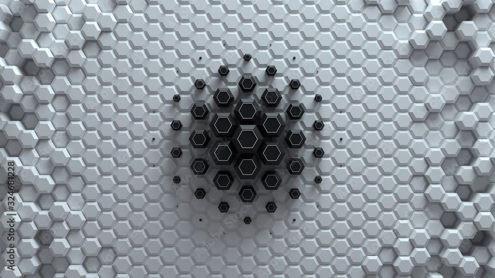 Poster abstract bright creative background. modern clean minimalistic design. hexagonal geometric structure