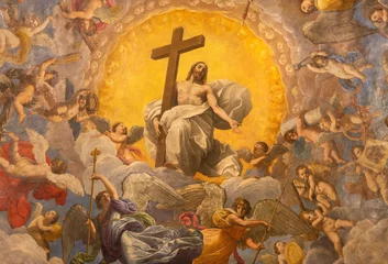Foto auf Acrylglas RAVENNA, ITALY - JANUARY 28, 2020: The freco Glory of Resurected Jesus from the cupola of side  chapel in Duomo (cathedral) by Guido Reni (1575 - 1642). © Renáta Sedmáková