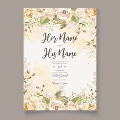 elegant floral wedding invitation card template
