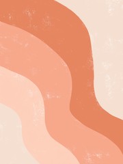 Fototapeta premium Textured wavy lines in peach tones. Abstract background.