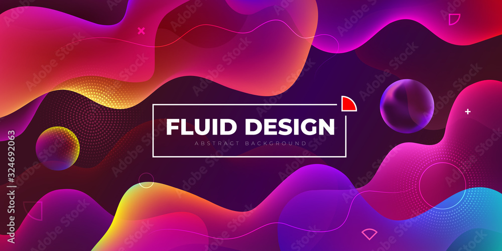 Wall mural liquid color background design. fluid gradient shapes composition. futuristic design posters. eps10 