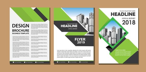 Business abstract vector template. Brochure design, cover modern layout, annual report, poster, flyer in A4 with colorful triangles, geometric shapes for tech, science, market with light background