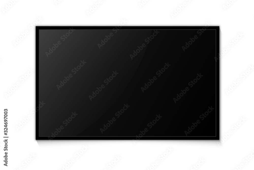Aufkleber television screen. tv, modern blank screen. realistic tv screen for presentation with empty screen. 