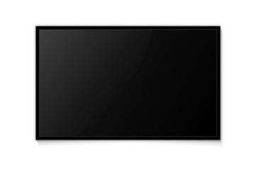 Television screen. TV, modern blank screen. Realistic TV screen for presentation with empty screen. Blank television template, lcd panel, Large computer monitor display mockup