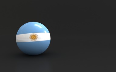 argentina flag. 3d ball flag of countries. country flag background. country flag rendering ball with dark. 