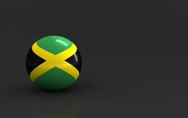 jamaica flag. 3d ball flag of countries. country flag background. country flag rendering ball with dark. 