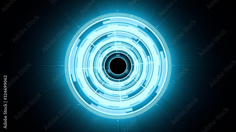Poster hud circle interfaces with light blue glowing colors. futuristic hud conceptual animation, backgroun