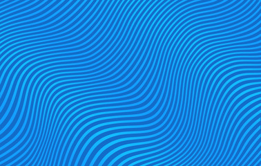 Water with blue curved lines like waves seen from above - elegant stripes in flat design background for a wallpaper	