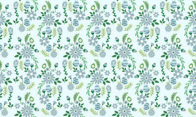 Easter Template, with elegant of leaf and flower pattern background.