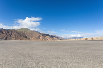 empty road on plateau