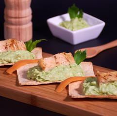 sandwich with cheese and vegetables and chicken grilled