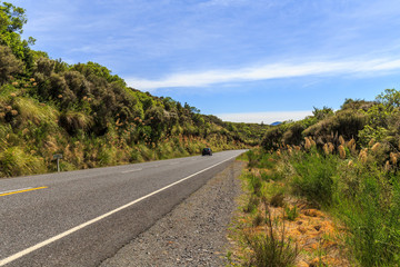 Beautiful day in New Zealand countryside road