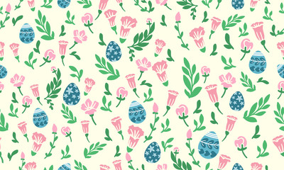 Unique template for Easter, with beautiful leaf and flower background.