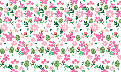 Modern wallpaper for Easter, with elegant design of egg and floral.