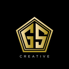 gs pentagon logo design vector icon