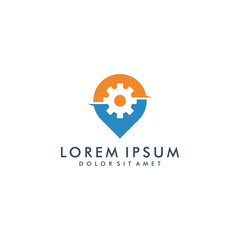 Service location logo template design vector illustration