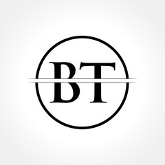 Initial Black Letter BT Logo With Creative Circle Typography Vector Template. Creative Abstract Letter BT Logo Design