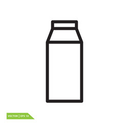 Milk bottle icon vector logo design template