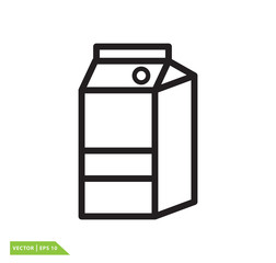 Milk bottle icon vector logo design template