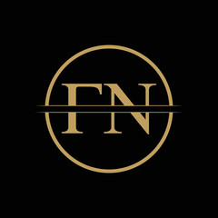 FN letter Type Logo Design vector Template. Abstract Letter FN logo Design