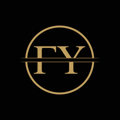 FY letter Type Logo Design vector Template. Abstract Letter FY logo Design