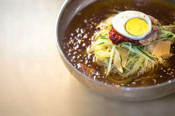 milmyeon(Naengmyeon) is a famous food in Busan. korean cold noodles is Food to taste in tourist attractions.