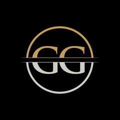 GG letter Type Logo Design vector Template. Initial Letter GG logo Design