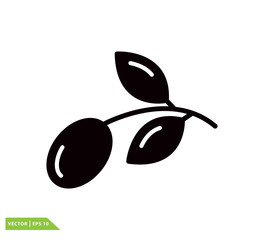 Olive nature icon vector logo design template